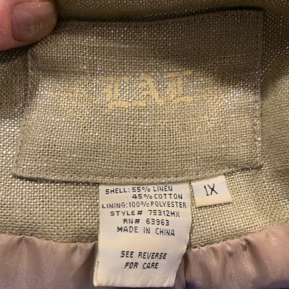 LAL GOLD METALLIC LINEN/COTTON BLEND JACKET SMOCK - Picture 5 of 15